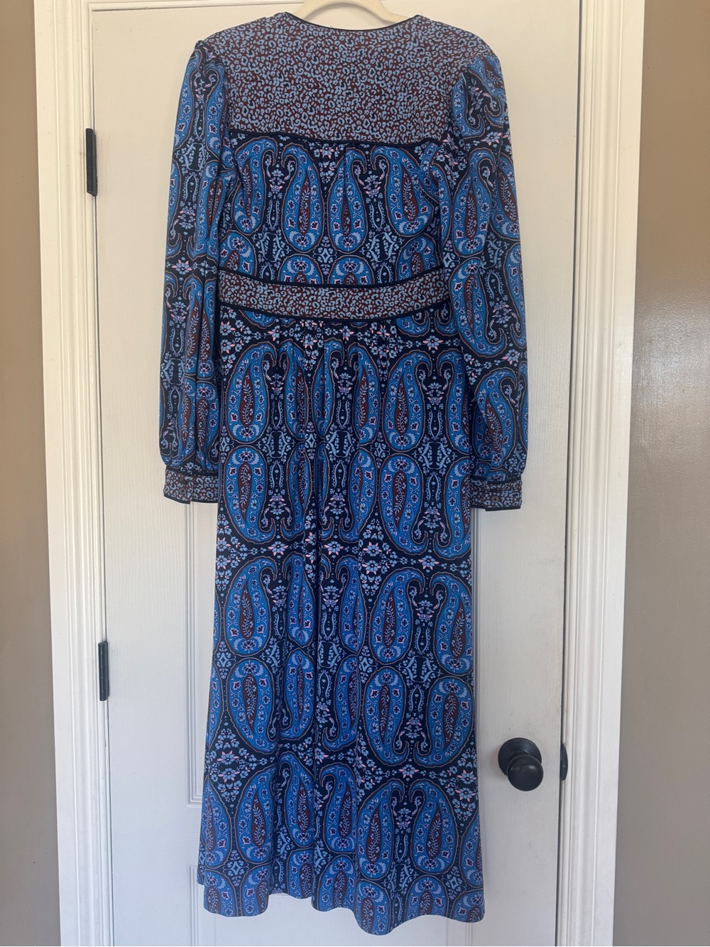 Boden NWT Hotched Ponte Paisley Midi Dress Blue Size 6 - Picture 5 of 15